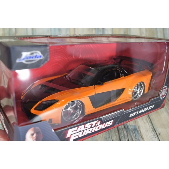 1:24 Fast & Furious Han's Mazda RX-7 Die-Cast Orange / Black Diecast Car Sealed - Picture 1 of 10